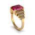 Unique Geometric Radiant Ruby Engagement Ring - Wilma No. 10