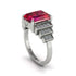 Unique Geometric Radiant Ruby Engagement Ring - Wilma No. 12