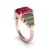 Unique Geometric Radiant Ruby Engagement Ring - Wilma No. 26 image 1