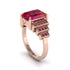 Unique Geometric Radiant Ruby Engagement Ring - Wilma No. 56