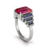 Unique Geometric Radiant Ruby Engagement Ring - Wilma No. 72