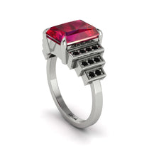 Unique Geometric Radiant Ruby Engagement Ring - Wilma No. 42 image 1