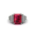 Unique Geometric Radiant Ruby Engagement Ring - Wilma No. 12 image 2
