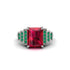 Unique Geometric Radiant Ruby Engagement Ring - Wilma No. 27