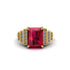 Unique Geometric Radiant Ruby Engagement Ring - Wilma No. 10