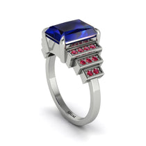 Unique Geometric Radiant Sapphire Engagement Ring - Wilma No. 60 image 1
