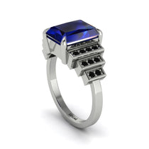 Unique Geometric Radiant Sapphire Engagement Ring - Wilma No. 45 image 1