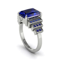 Unique Geometric Radiant Sapphire Engagement Ring - Wilma No. 75 image 1