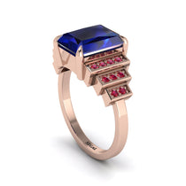 Unique Geometric Radiant Sapphire Engagement Ring - Wilma No. 59 image 1