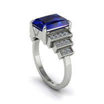 Unique Geometric Radiant Sapphire Engagement Ring - Wilma No. 15 image 1
