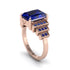 Unique Geometric Radiant Sapphire Engagement Ring - Wilma No. 74