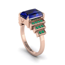 Unique Geometric Radiant Sapphire Engagement Ring - Wilma No. 29 image 1