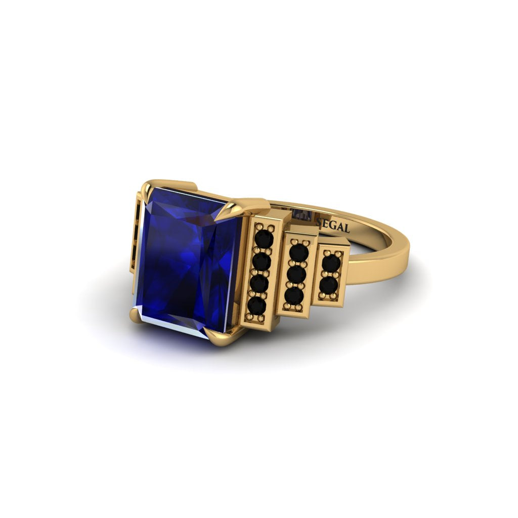 Unique Geometric Radiant Sapphire Engagement Ring - Wilma No. 43