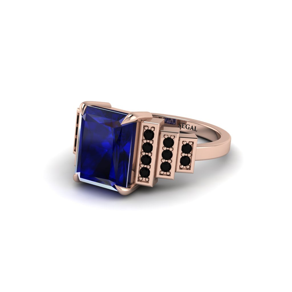 Unique Geometric Radiant Sapphire Engagement Ring - Wilma No. 44