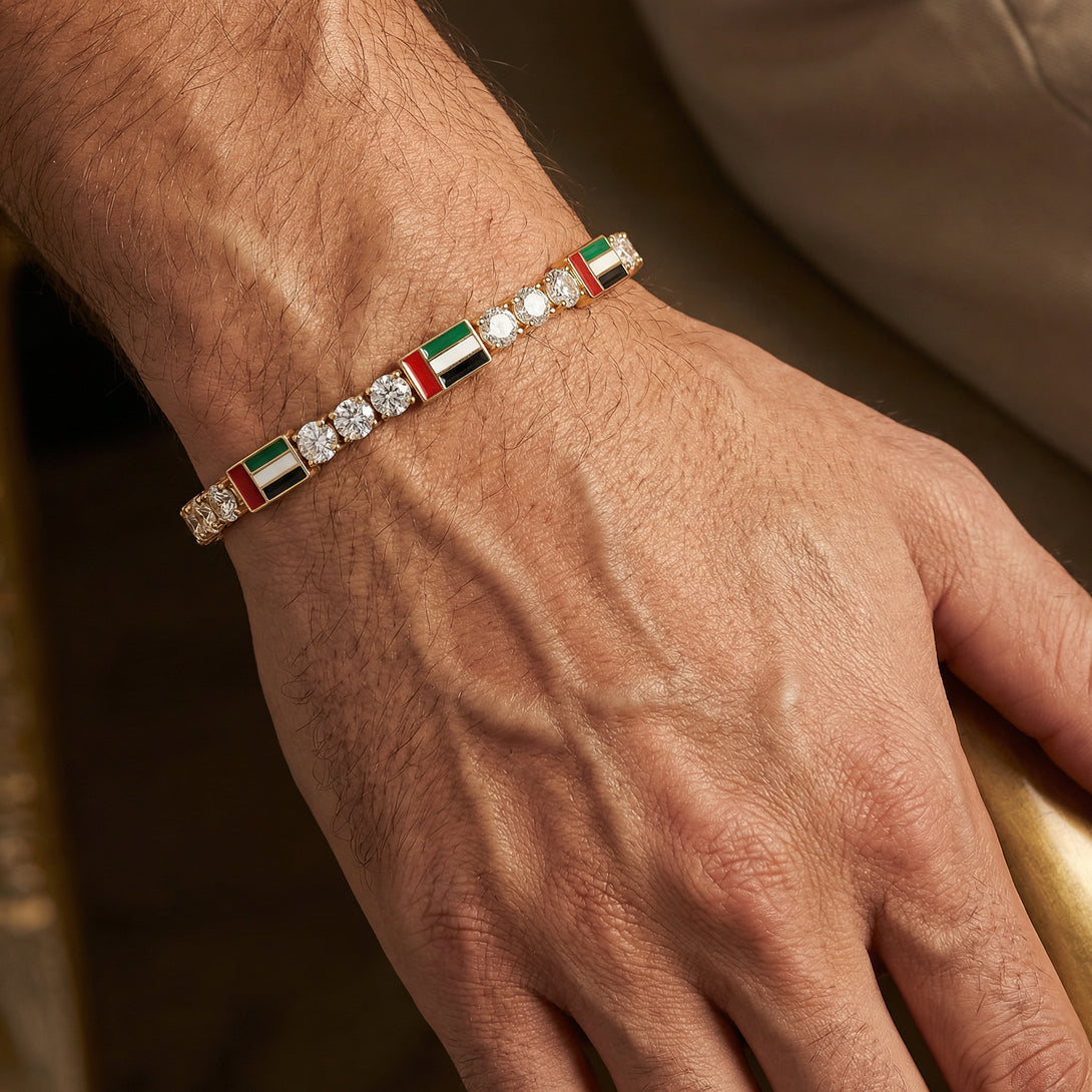 Diamond Tennis Bracelet with United Arab Emirates Flag no. 1