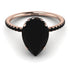 Hidden Halo Pear Cut Black Diamond Engagement Ring - Leslie No. 38