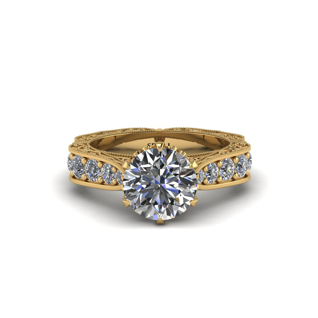 Diamond Victorian Scroll Engagement Ring - Kehlani No. 1