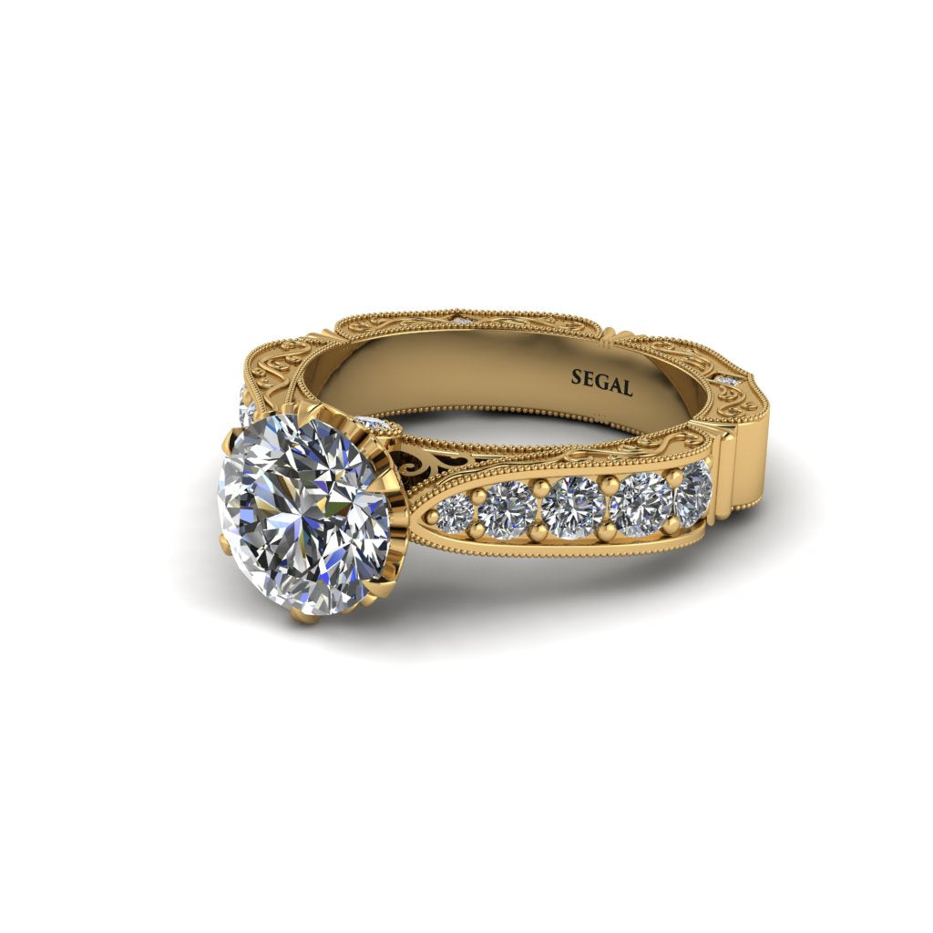 Diamond Victorian Scroll Engagement Ring - Kehlani No. 1