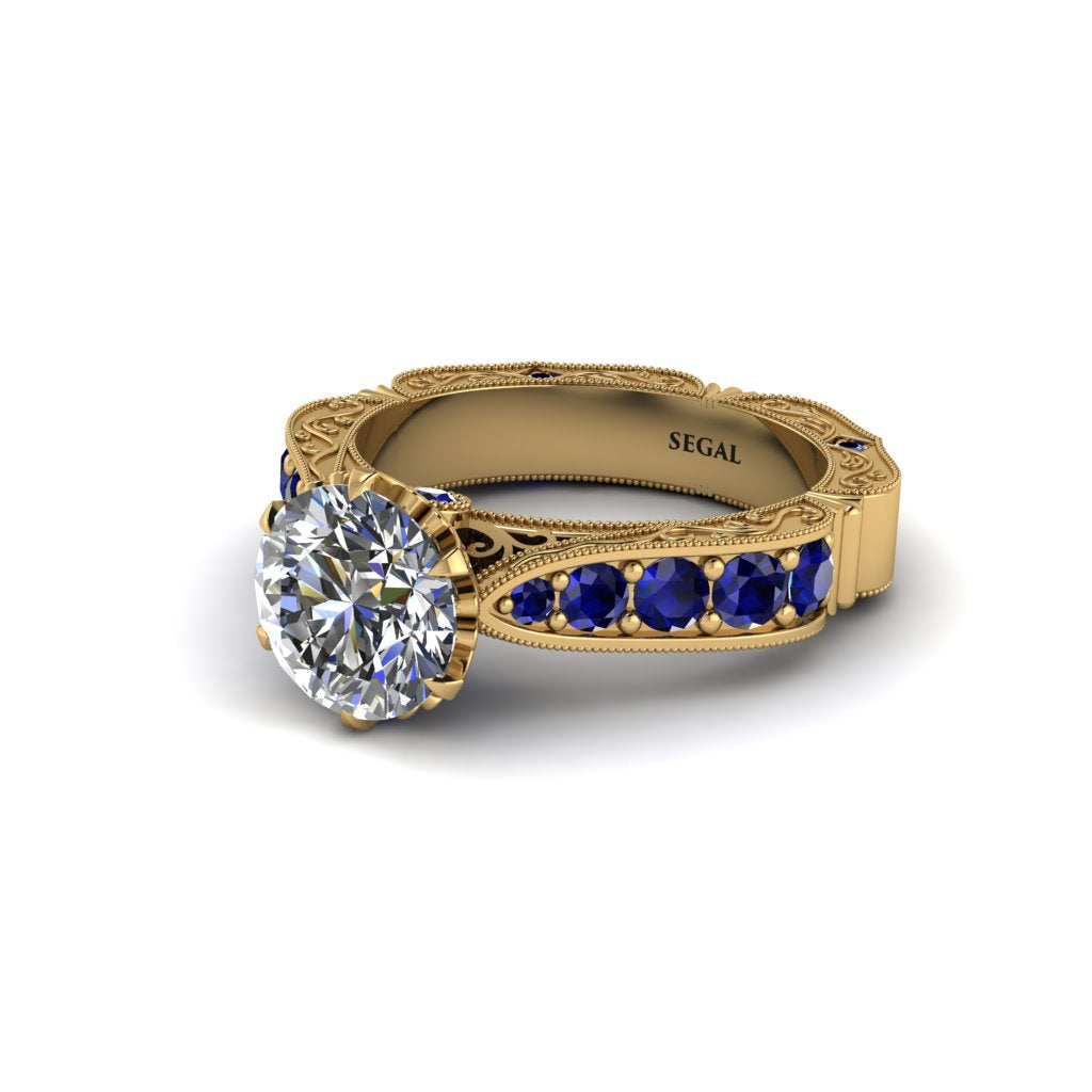 Diamond Victorian Scroll Engagement Ring - Kehlani No. 61