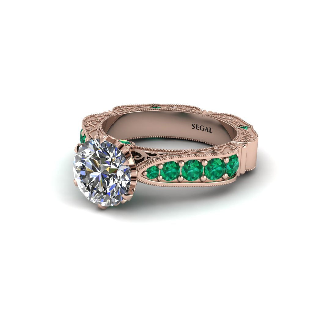 Diamond Victorian Scroll Engagement Ring - Kehlani No. 17