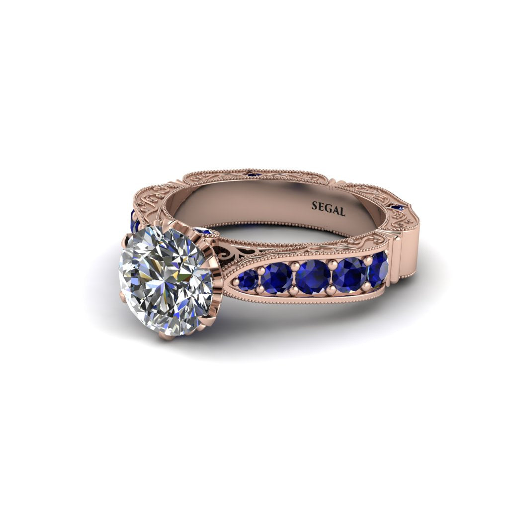 Diamond Victorian Scroll Engagement Ring - Kehlani No. 62