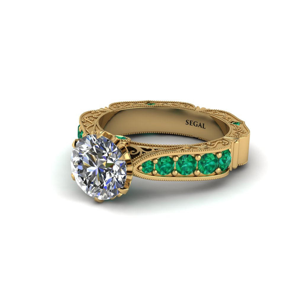 Diamond Victorian Scroll Engagement Ring - Kehlani No. 16