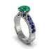 Emerald Victorian Scroll Engagement Ring - Kehlani No. 66