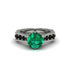 Emerald Victorian Scroll Engagement Ring - Kehlani No. 36