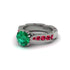 Emerald Victorian Scroll Engagement Ring - Kehlani No. 51 image 3
