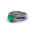 Emerald Victorian Scroll Engagement Ring - Kehlani No. 66 image 3