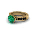 Emerald Victorian Scroll Engagement Ring - Kehlani No. 34