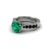 Emerald Victorian Scroll Engagement Ring - Kehlani No. 36 image 3