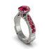 Ruby Victorian Scroll Engagement Ring - Kehlani No. 57