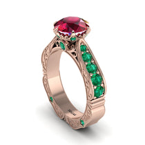 Ruby Victorian Scroll Engagement Ring - Kehlani No. 26 image 1
