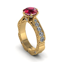 Ruby Victorian Scroll Engagement Ring - Kehlani No. 10 image 1