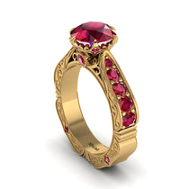 Ruby Victorian Scroll Engagement Ring - Kehlani No. 55 image 1