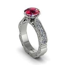Ruby Victorian Scroll Engagement Ring - Kehlani No. 12 image 1