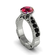 Ruby Victorian Scroll Engagement Ring - Kehlani No. 42 image 1