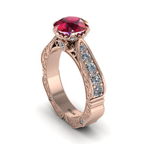 Ruby Victorian Scroll Engagement Ring - Kehlani No. 11 image 1