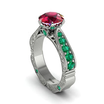 Ruby Victorian Scroll Engagement Ring - Kehlani No. 27 image 1