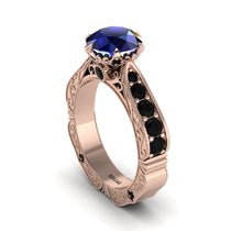 Sapphire Victorian Scroll Engagement Ring - Kehlani No. 44 image 1