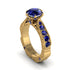 Sapphire Victorian Scroll Engagement Ring - Kehlani No. 73