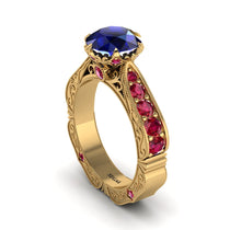 Sapphire Victorian Scroll Engagement Ring - Kehlani No. 58 image 1