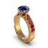 Sapphire Victorian Scroll Engagement Ring - Kehlani No. 58