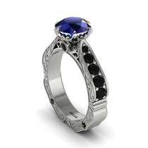 Sapphire Victorian Scroll Engagement Ring - Kehlani No. 45 image 1