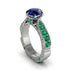 Sapphire Victorian Scroll Engagement Ring - Kehlani No. 30