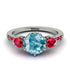 Vintage 3 Stones Aquamarine Ring With Micro Pave - Luna No. 415