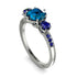 Vintage 3 Stones Blue Topaz Ring With Micro Pave - Luna No. 512