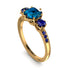 Vintage 3 Stones Blue Topaz Ring With Micro Pave - Luna No. 510