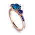 Vintage 3 Stones Blue Topaz Ring With Micro Pave - Luna No. 511
